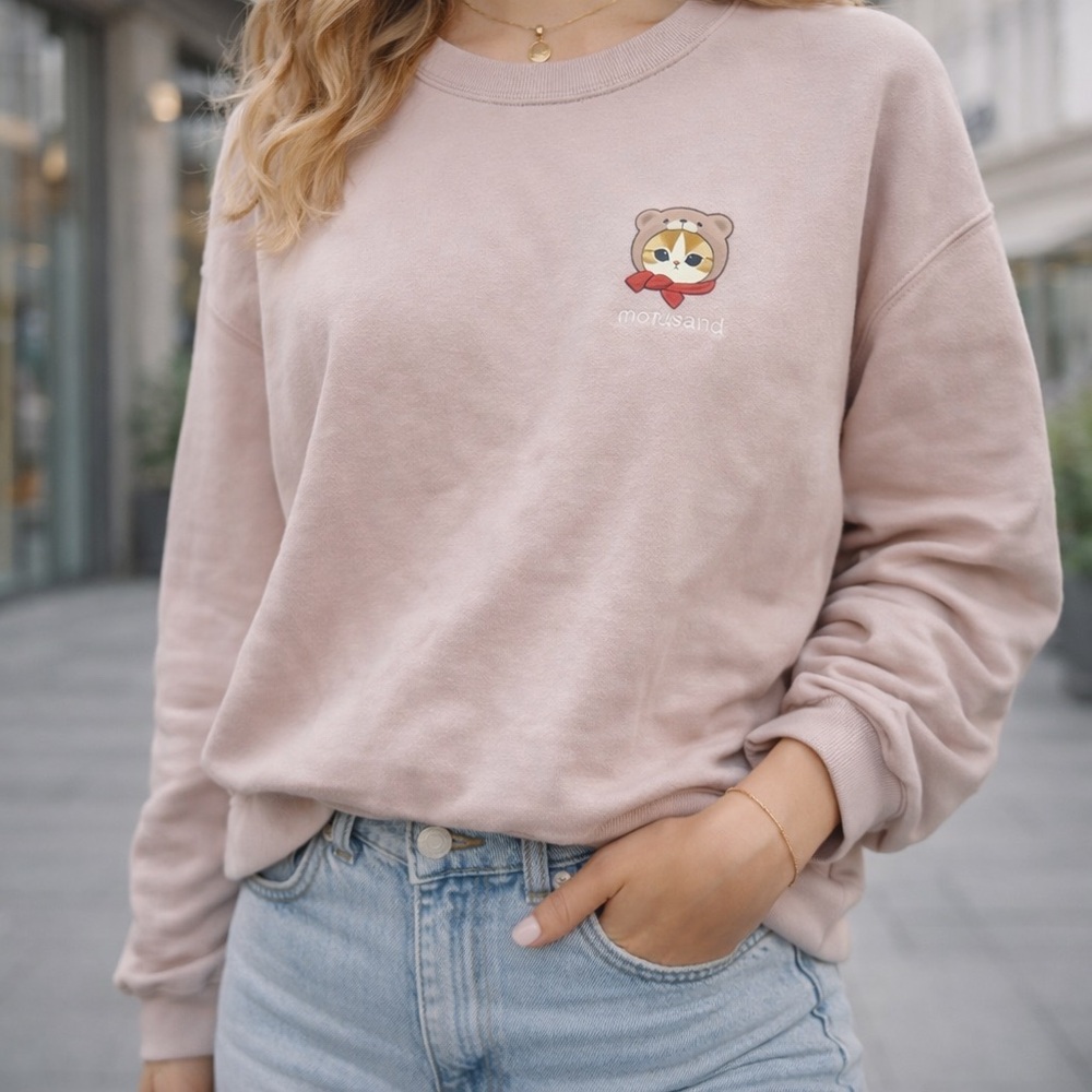UNIQLO UT Mofusand Pink Sweatshirt Size S